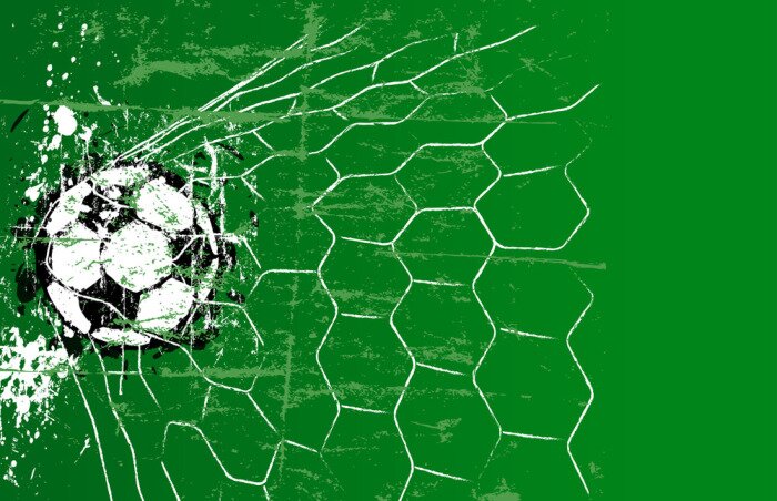 Papier peint à motif  Ballon de foot déchirant le filet