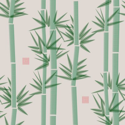 Papier peint à motif  Bambou pastel