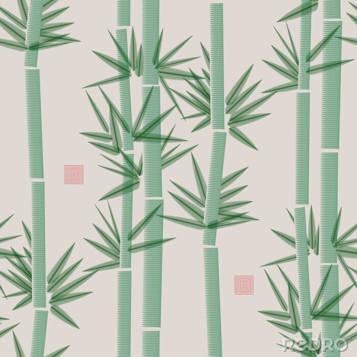 Papier peint à motif  Bambou pastel