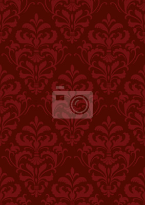 Papier peint à motif  Baroque rouge français