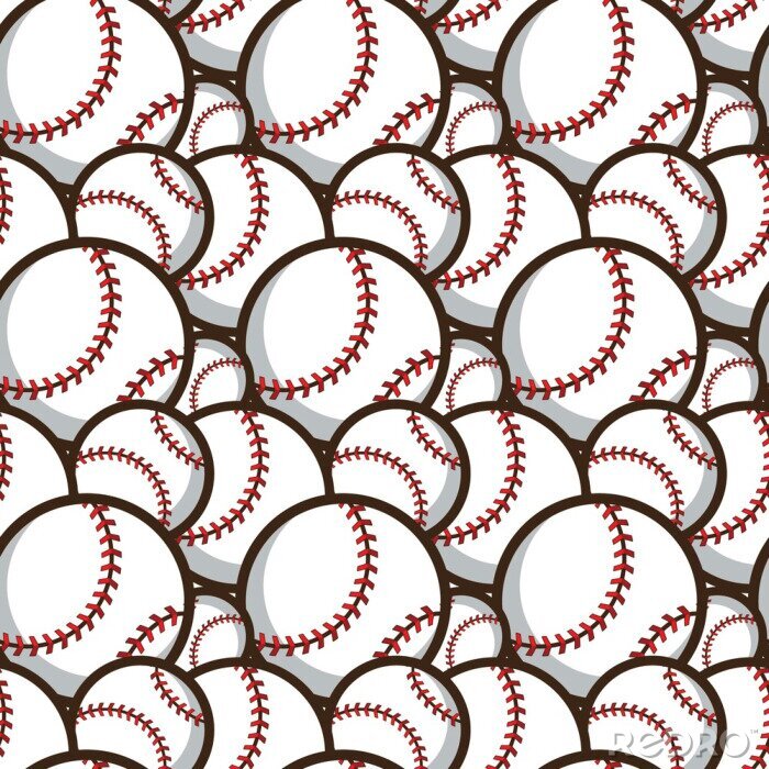 Papier peint à motif  Baseball, seamless, modèle