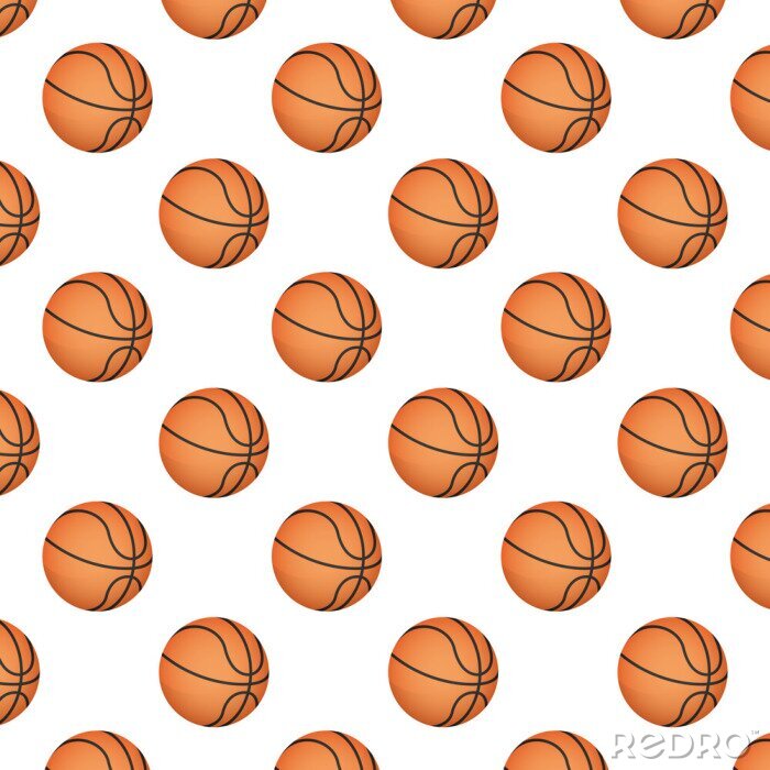 Papier peint à motif  basketball balloons sport equipment pattern