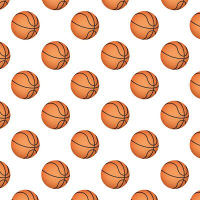 Papier peint à motif  basketball balloons sport equipment pattern