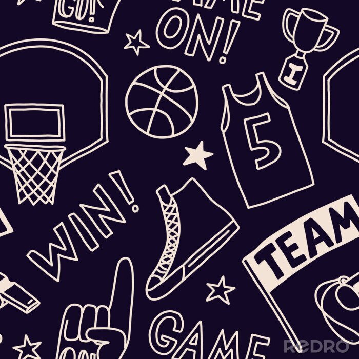 Papier peint à motif  basketball pattern seamless design graphic