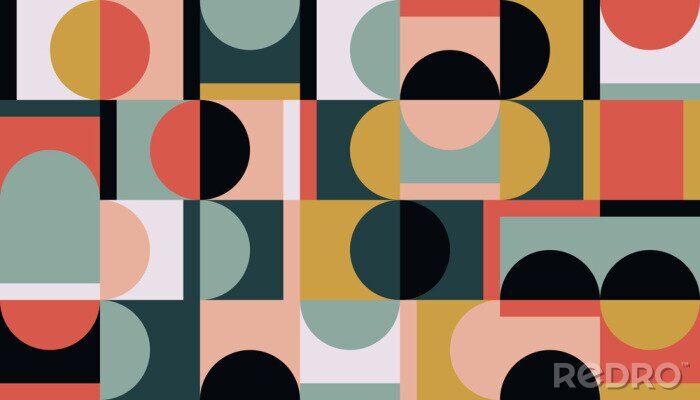 Papier peint à motif  Bauhaus Abstract Vector Composition Design