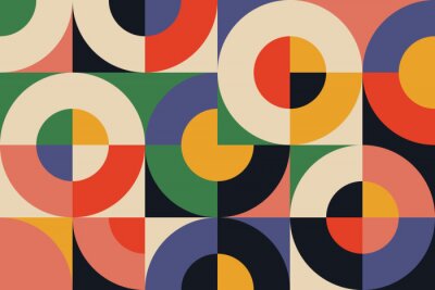 Papier peint à motif  Bauhaus Geometry Artwork Abstract Vector Design Background
