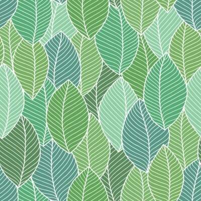 Papier peint à motif  Beautiful spring leaves seamless pattern