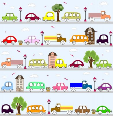 Papier peint à motif  bébé conception de modèle de véhicule.