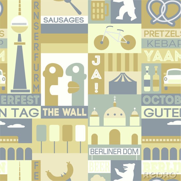 Papier peint à motif  Berlin city seamless pattern design