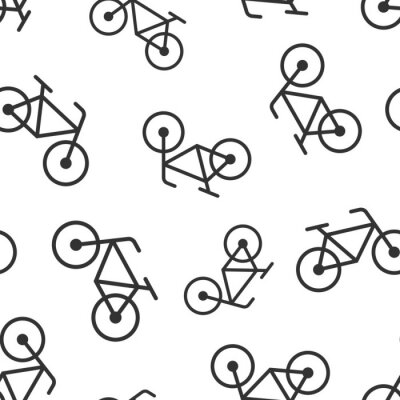 Papier peint à motif  Bicycle sign icon seamless pattern background. Bike vector illustration on white isolated background. Cycling business concept.