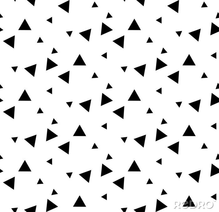 Papier peint à motif  Black and white geometric seamless pattern with triangle.