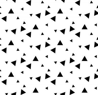 Papier peint à motif  Black and white geometric seamless pattern with triangle.