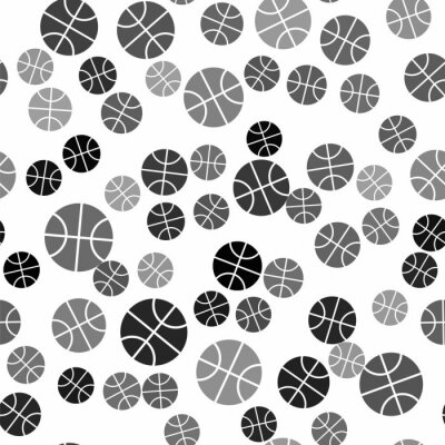 Papier peint à motif  Black Basketball ball icon isolated seamless pattern on white background. Sport symbol. Vector