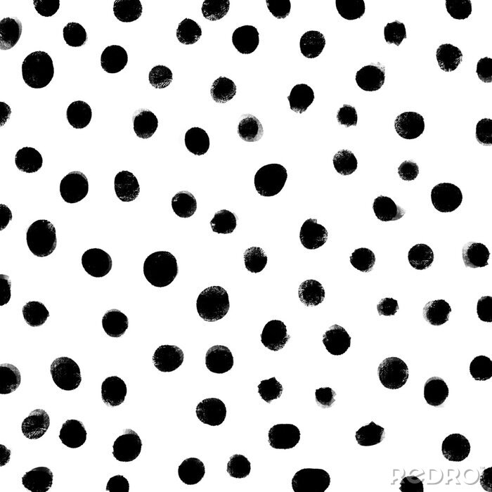 Papier peint à motif  Black dot pattern with white background