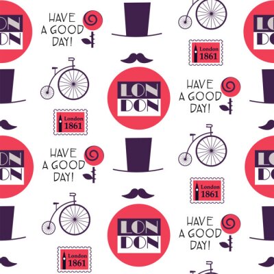 Papier peint à motif  Blanc, rétro, britannique, seamless, modèle