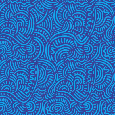 Bleu, griffonnage, lignes, seamless, modèle