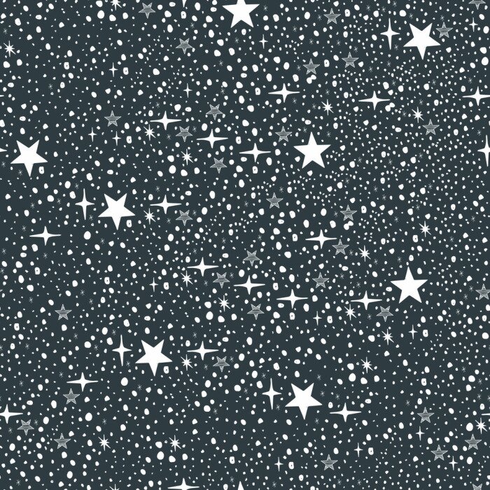 Papier peint à motif  Blue night sky with infinity stars. Seamless pattern.