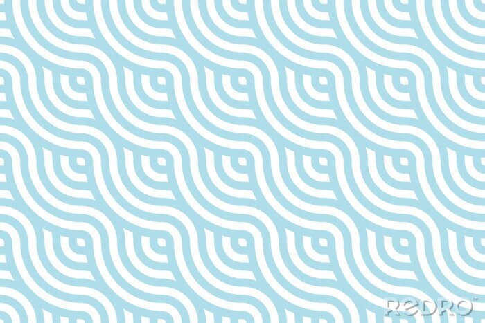 Papier peint à motif  Blue ocean wave Background pattern seamless tiles. Use for design.