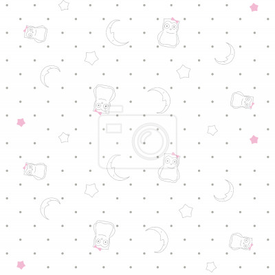 Papier peint à motif  Bonne nuit Little Owl