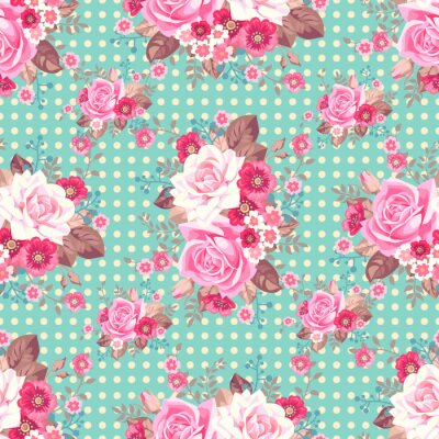 Papier peint à motif  Bouquet de roses dans diff?rentes nuances de rose