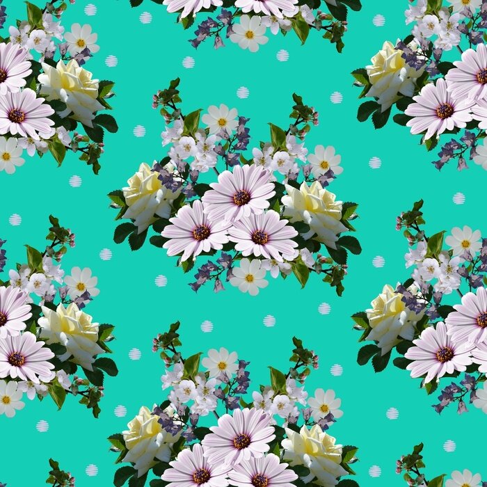 Papier peint à motif  Bouquets floraux