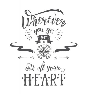 Boussole et phrase typographique