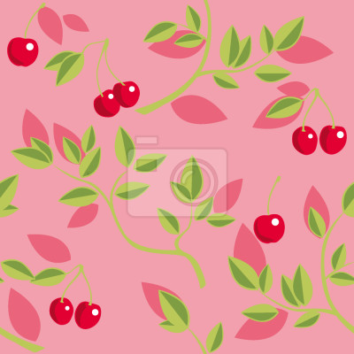 Papier peint à motif  Branche de cerisier rose