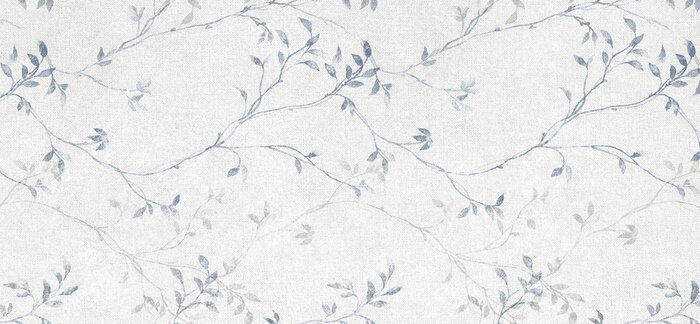 Papier peint à motif  Branches bleues délicates sur un fond de béton