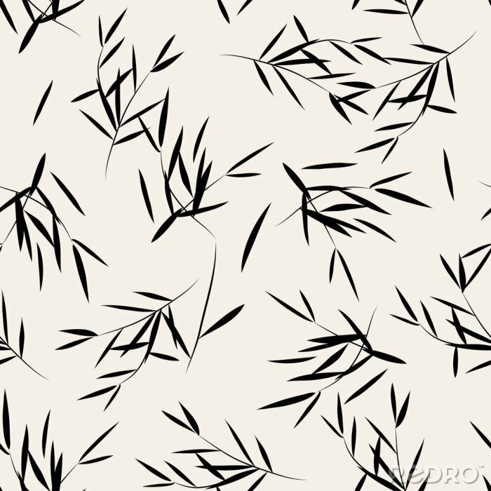 Papier peint à motif  Branches de bambou minimalistes