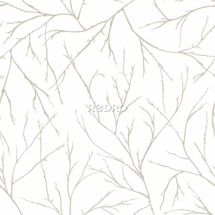 Papier peint à motif  Branches of trees intertwine. Seamless pattern natural theme