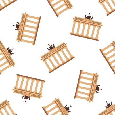 Papier peint à motif  Brandenburg Gate pattern seamless vector illustration repeating for any design. Travel Berlin seamless pattern. Germany vacation wallpaper. 