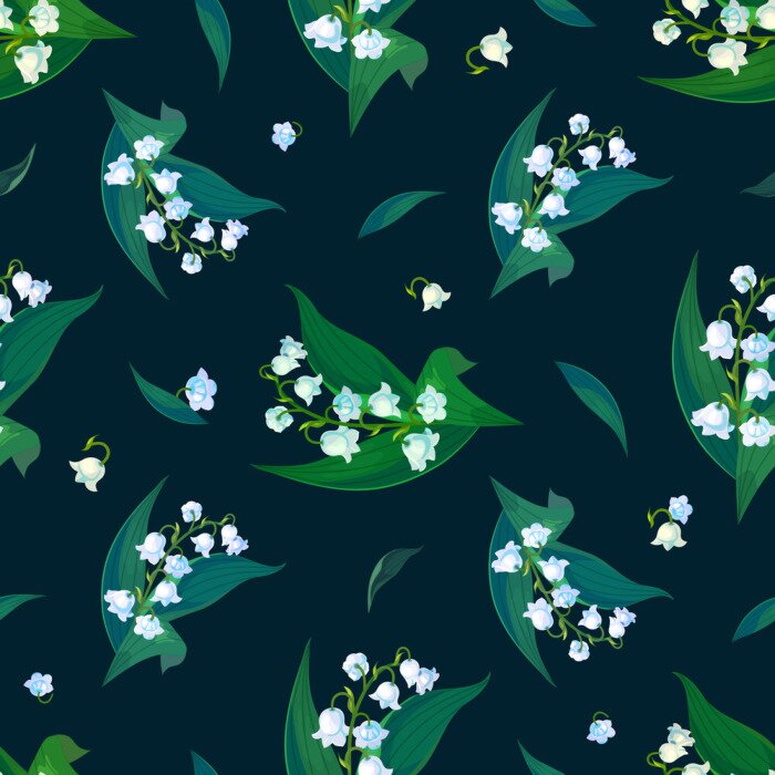 Papier peint à motif  Brindilles de muguet