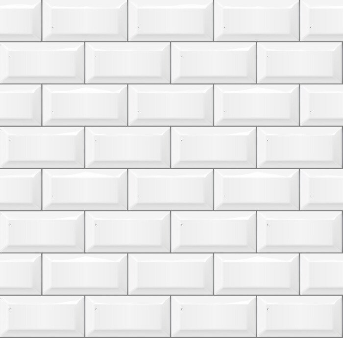 Papier peint à motif  Brique blanche 3D - imitation carrelage