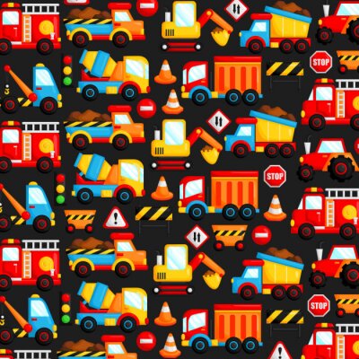 Papier peint à motif  camion de construction fond