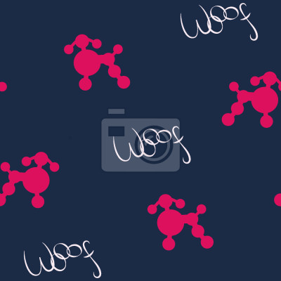 Papier peint à motif  Caniches abstraits et inscriptions