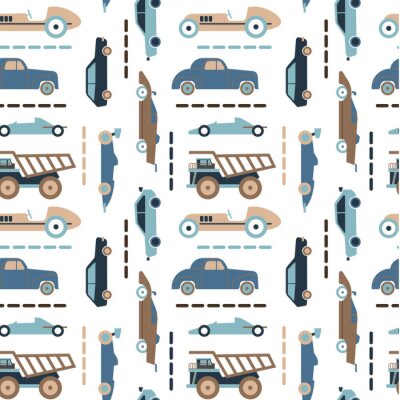 Papier peint à motif  Car pattern flat illustration seamless design