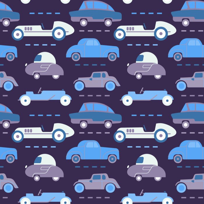 Papier peint à motif  Car pattern flat illustration seamless design