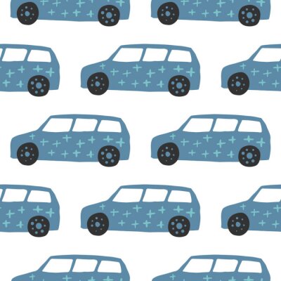 Papier peint à motif  Car seamless pattern. Doodle cars vector illustration.