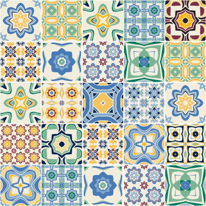 Papier peint à motif  carreaux décoratifs portugais Vecteur.