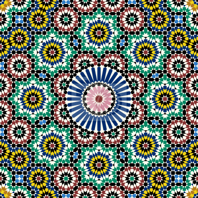 Papier peint à motif  Carrelage marocain