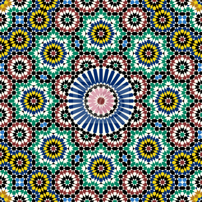 Papier peint à motif  Carrelage marocain