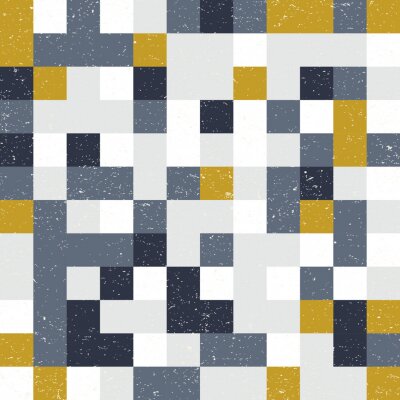 Papier peint à motif  Carrés vintage multicolores