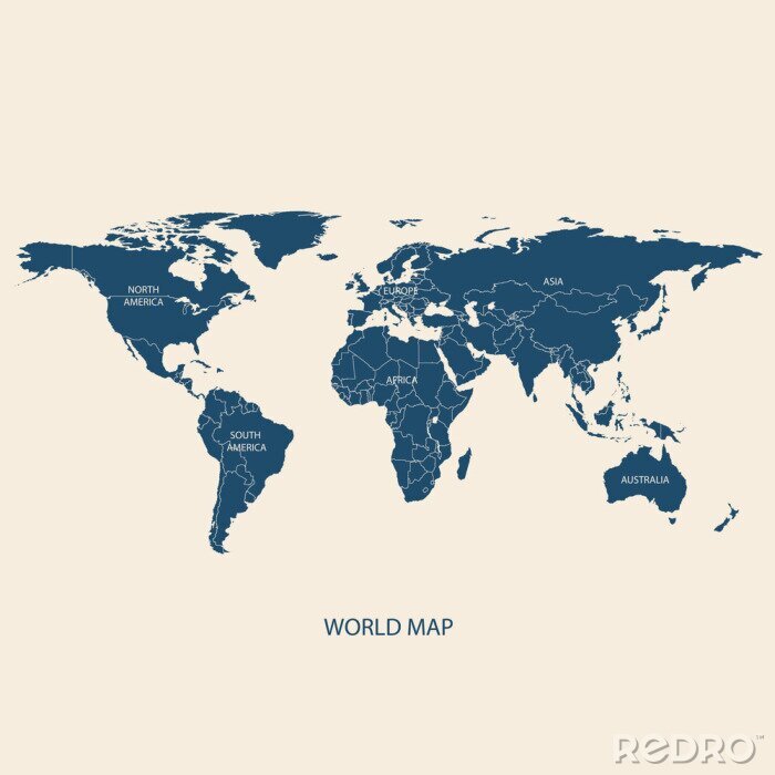 Papier peint à motif  carte du monde avec les frontières