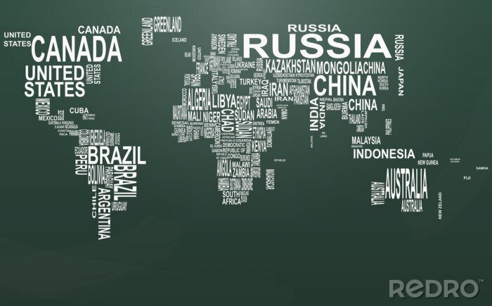Papier peint à motif  Carte du monde avec typographie