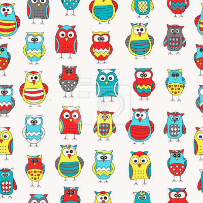 Papier peint à motif  Cartoon Owl Amis