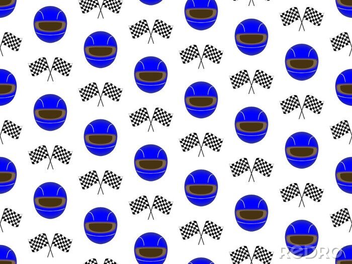 Papier peint à motif  Casque et drapeaux bleus