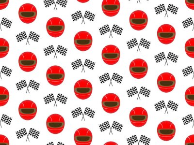 Papier peint à motif  Casque rouge et drapeaux