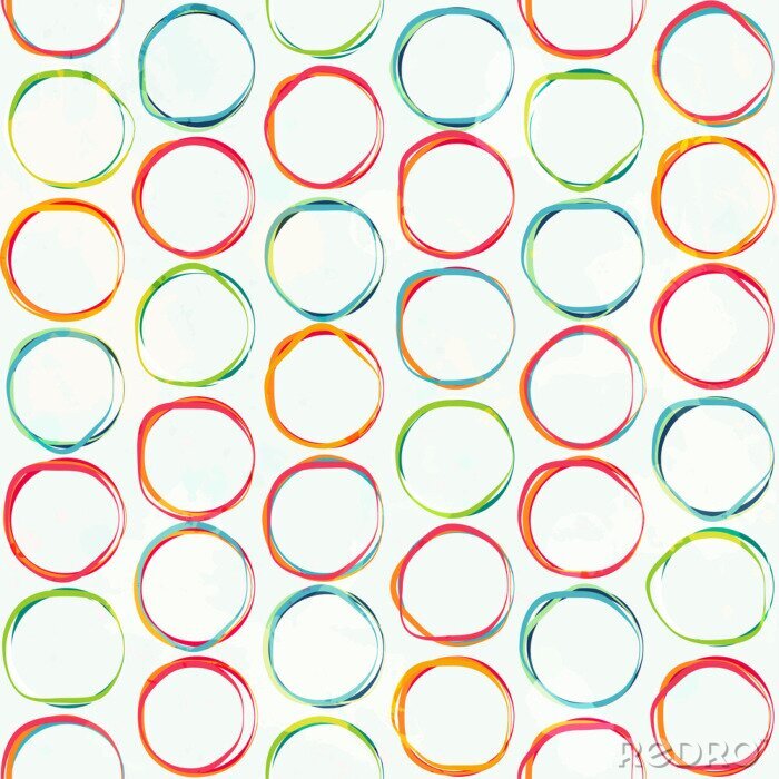 Papier peint à motif  Cercles bicolores