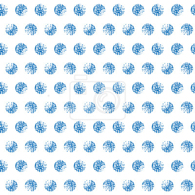Papier peint à motif  Cercles bleus sur fond blanc