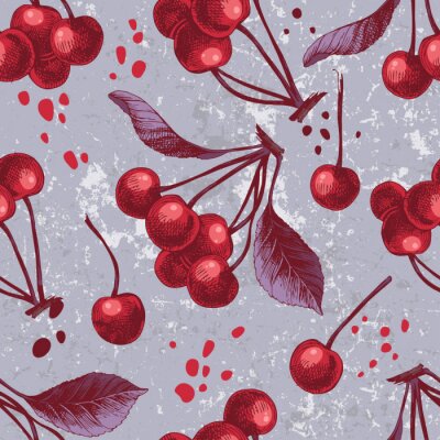 Papier peint à motif  Cerise